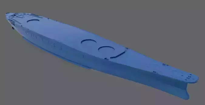 Battleship Yamato Hull - Commercial license - 1-200 scale 3D print model