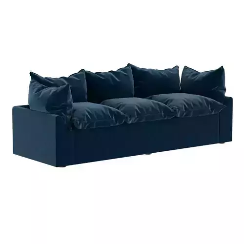 Custom made blue velvet sofa