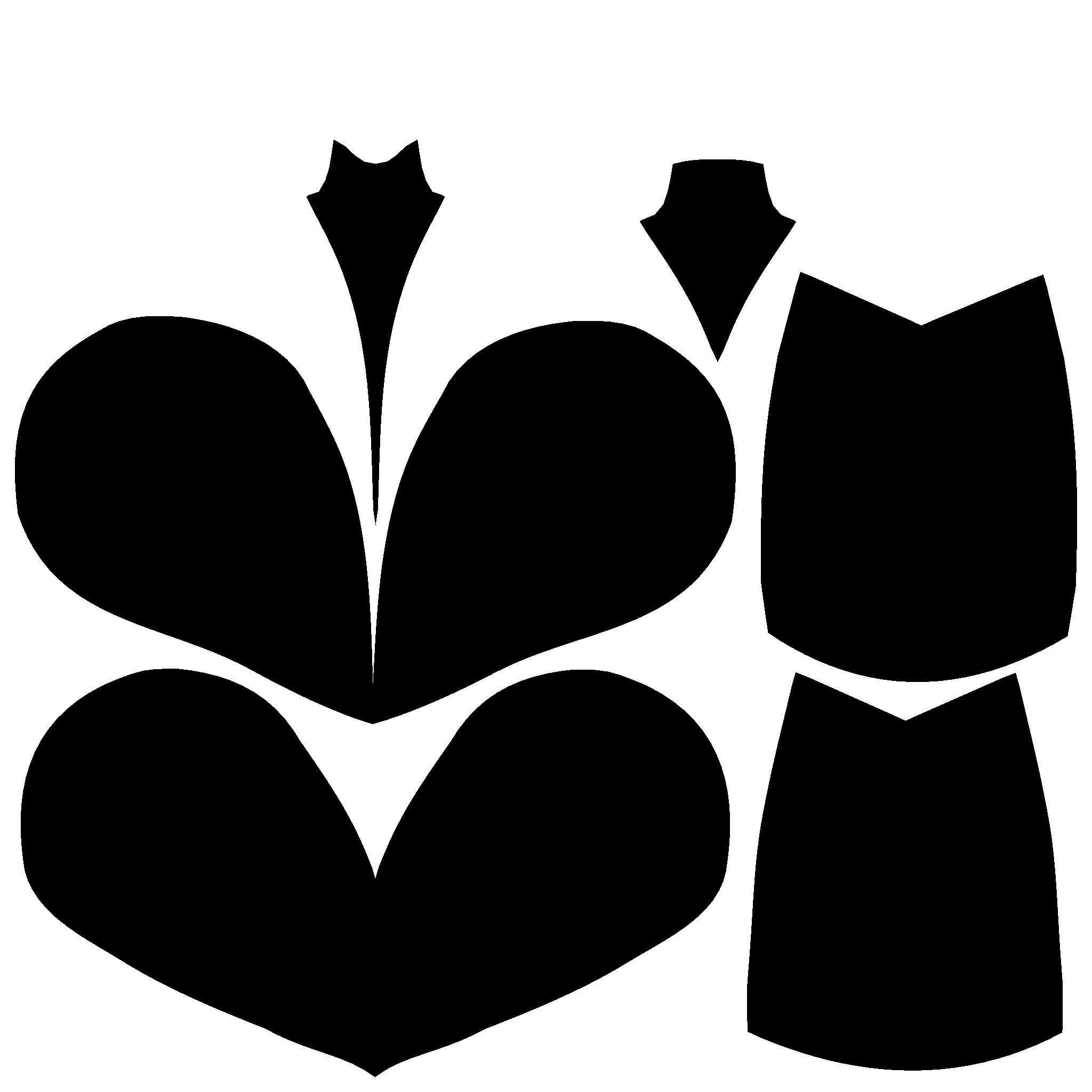 Heart Tops In Low Poly  Low-poly 3D model_3