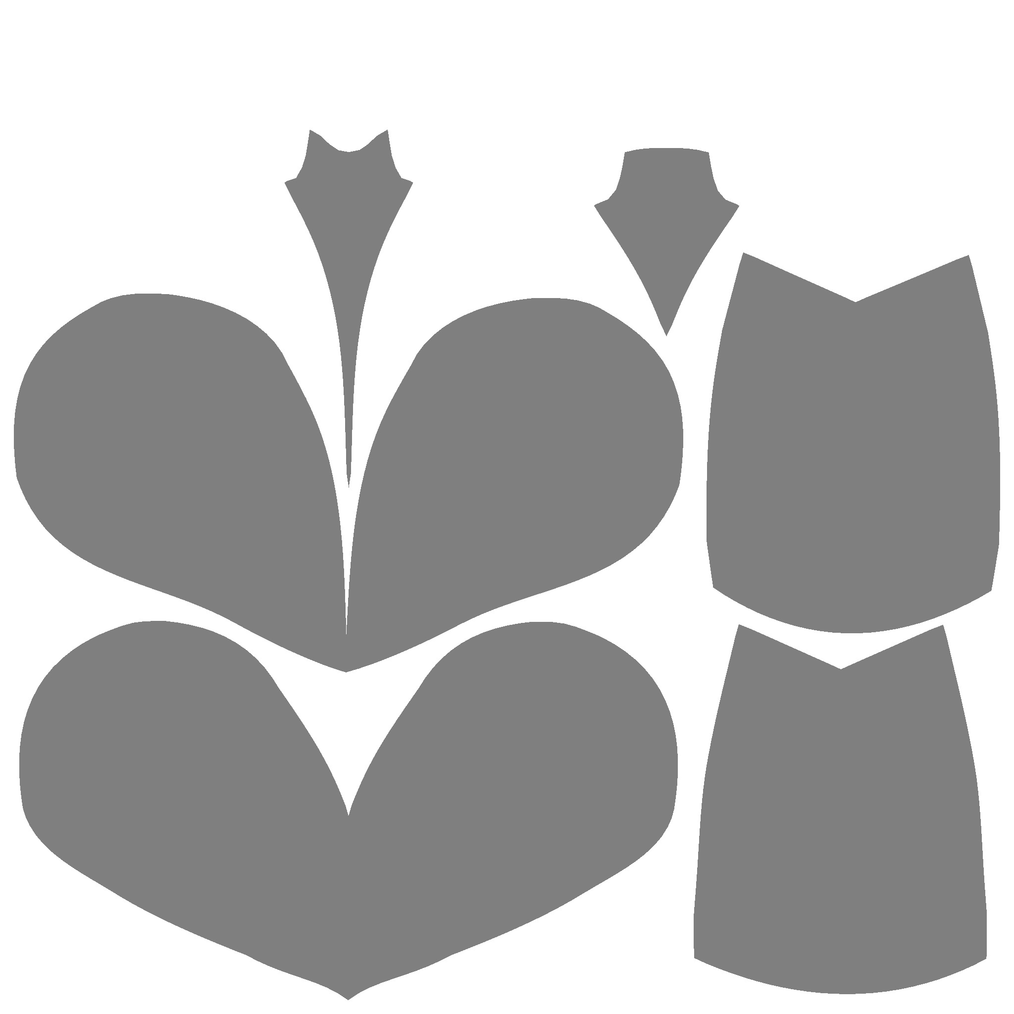 Heart Tops In Low Poly  Low-poly 3D model_6
