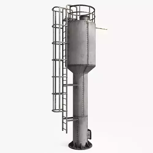 Vintage Water Tower Low-poly 3D model