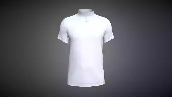 High Neck T-shirt In Low Poly