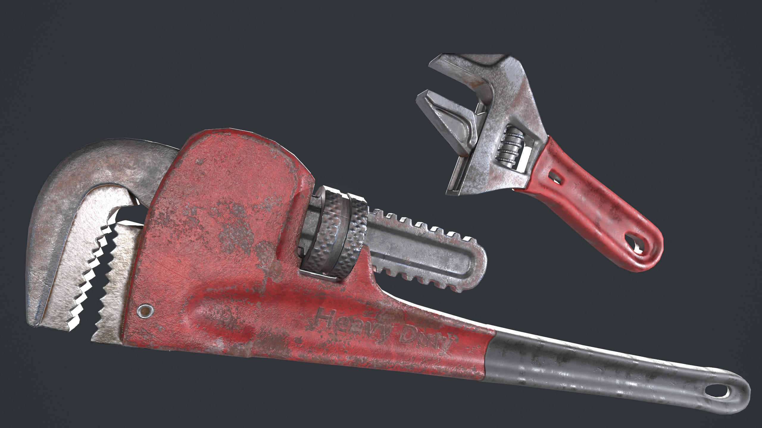 Wrench Low-poly 3D model_7