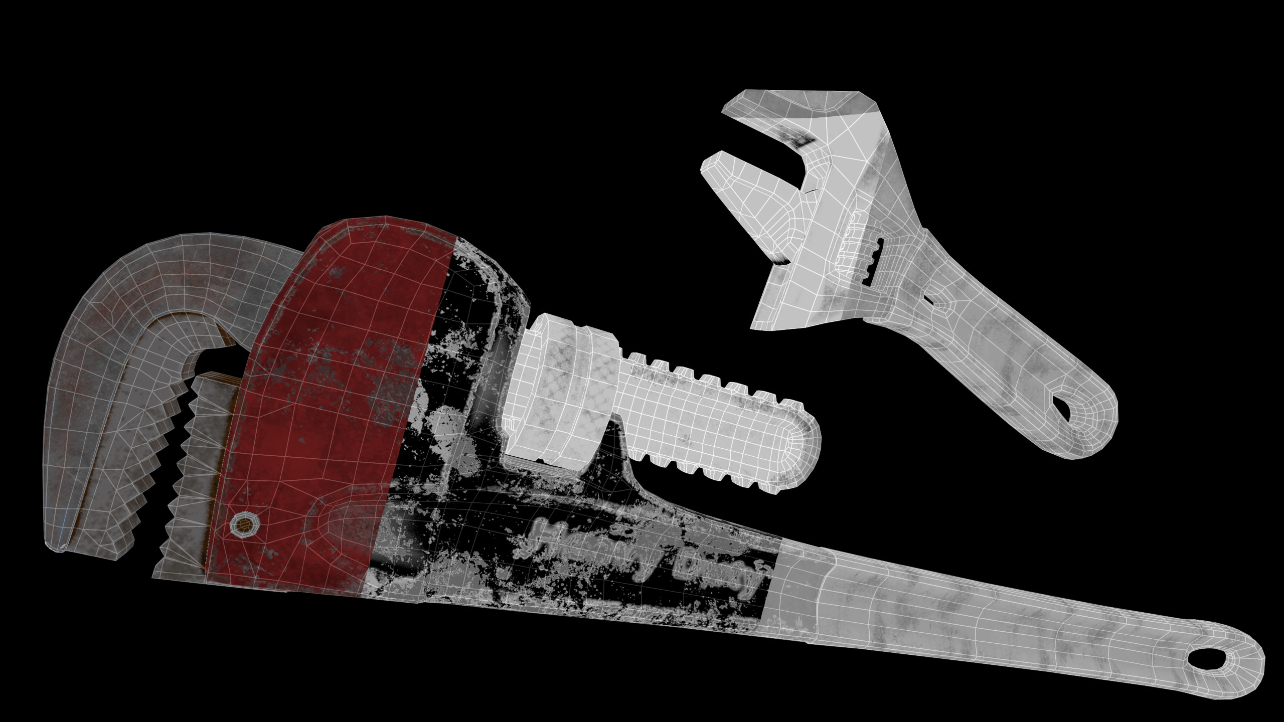 Wrench Low-poly 3D model_8