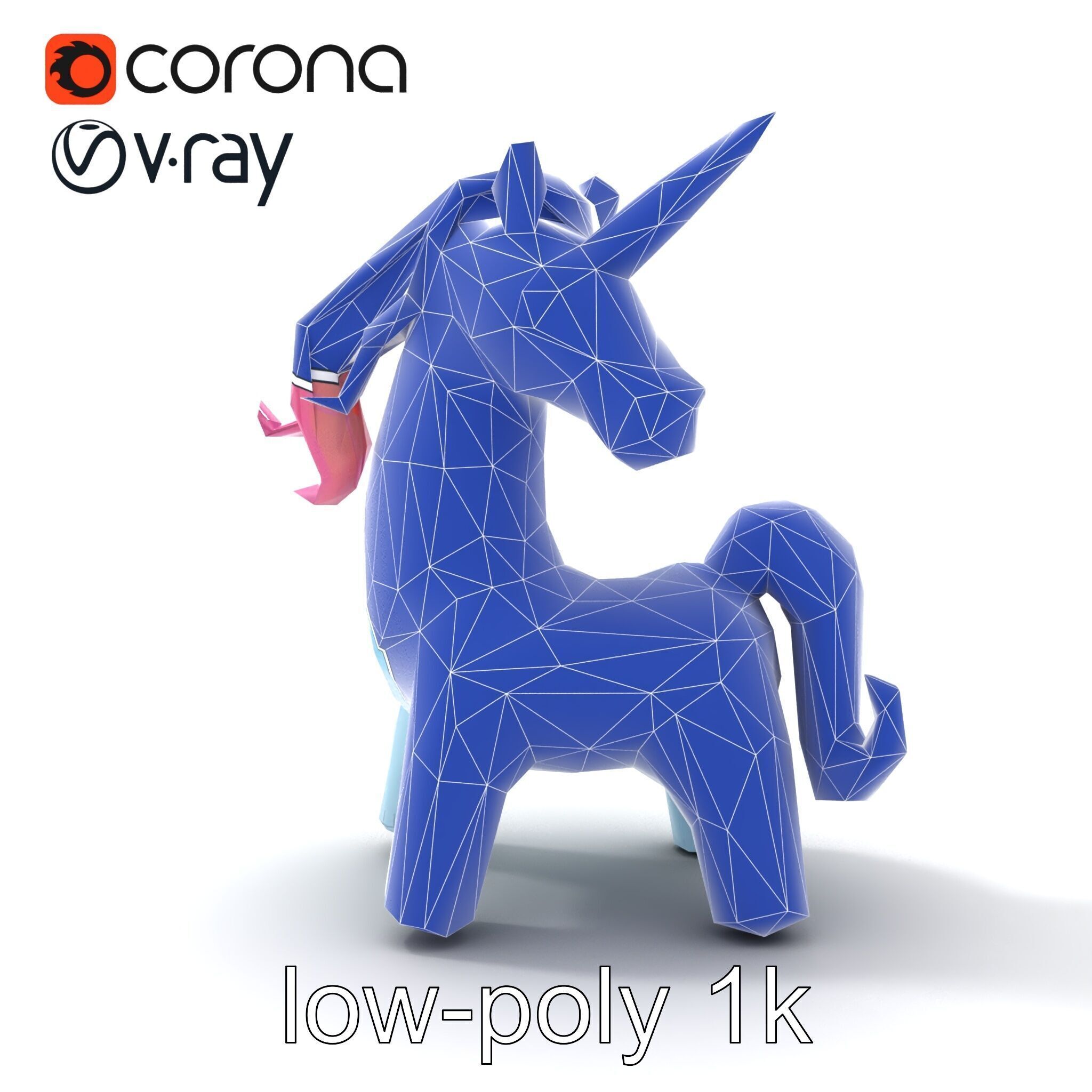 Magical Inflatable Unicorn Sculpture Model Pack Low-poly 3D model_29