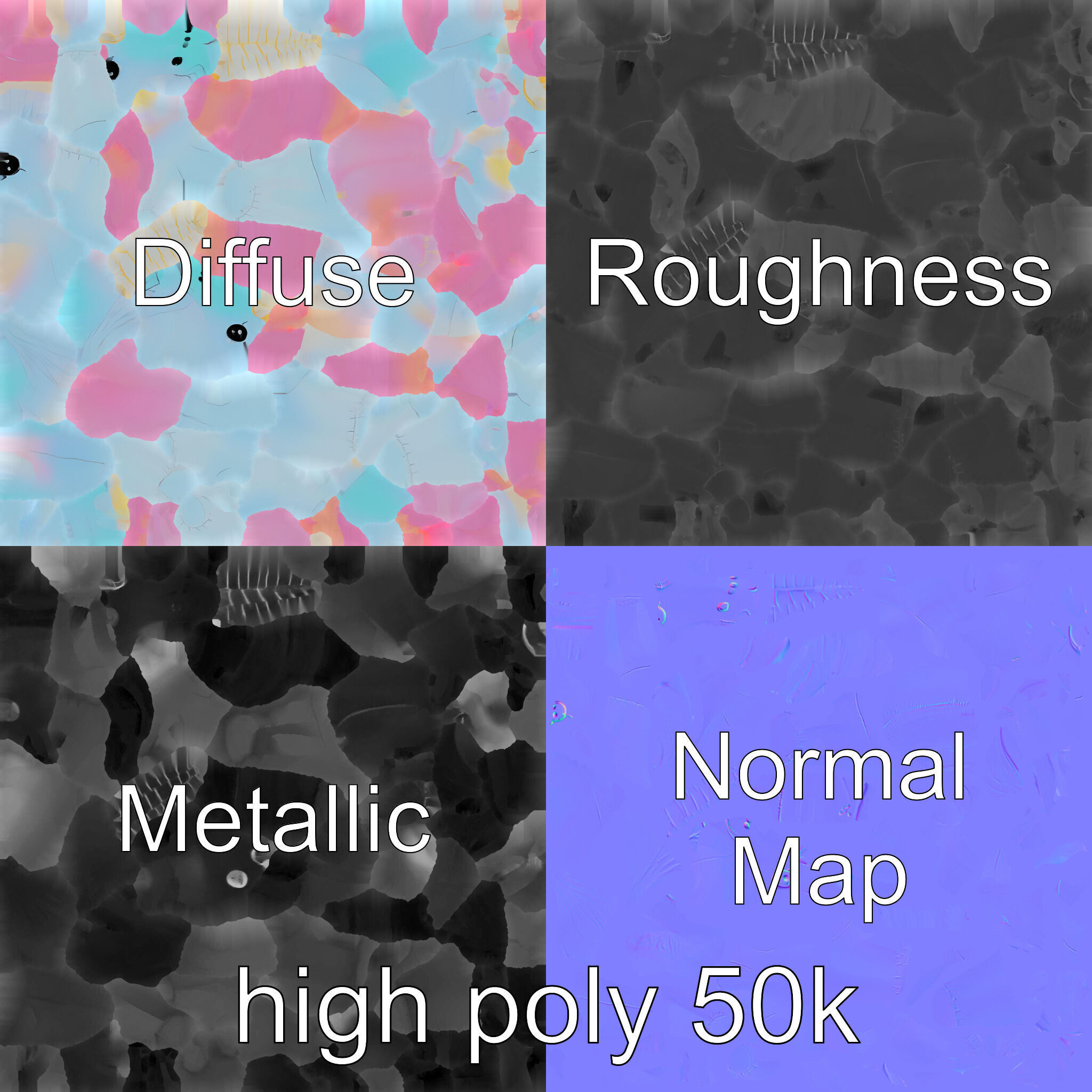 Magical Inflatable Unicorn Sculpture Model Pack Low-poly 3D model_3