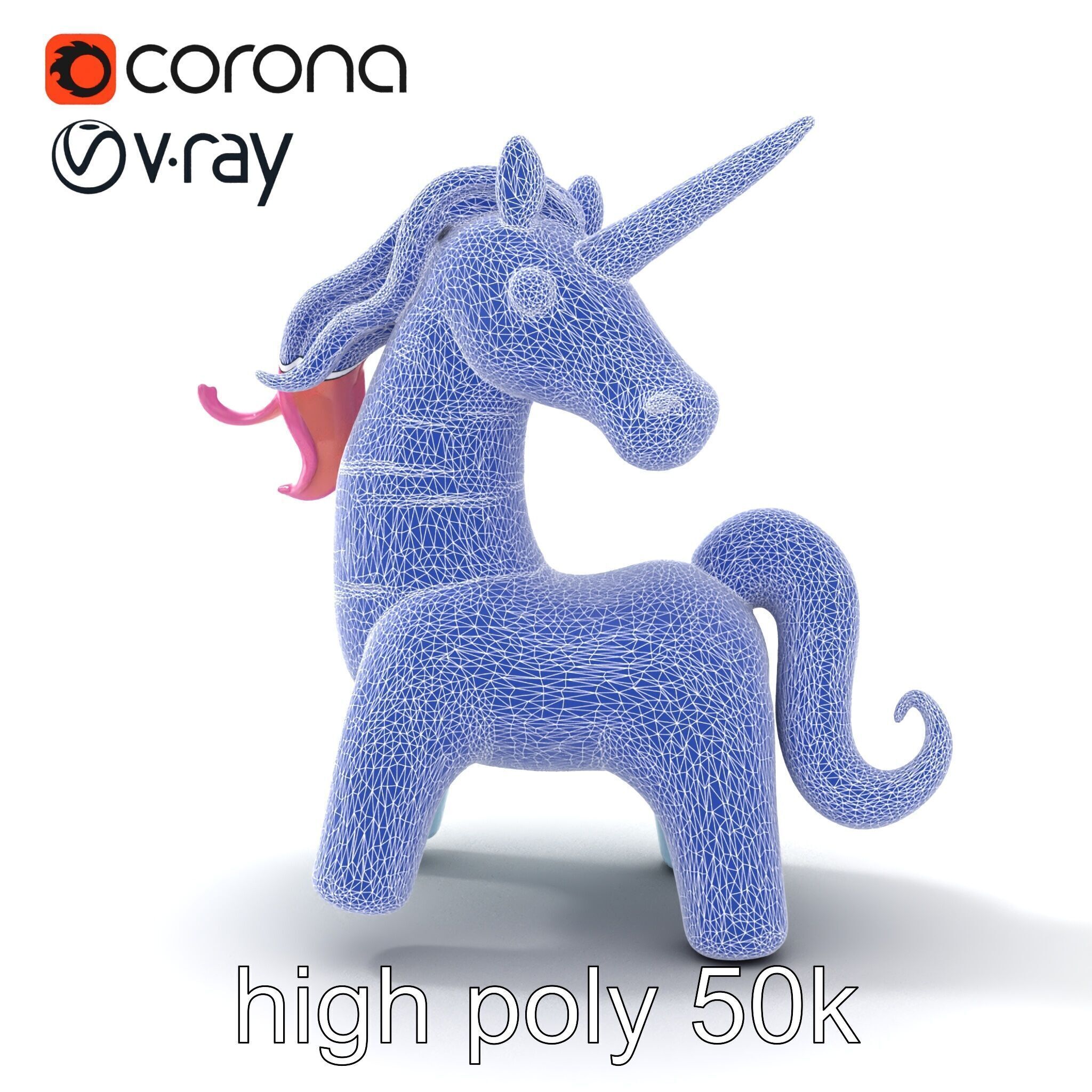 Magical Inflatable Unicorn Sculpture Model Pack Low-poly 3D model_32