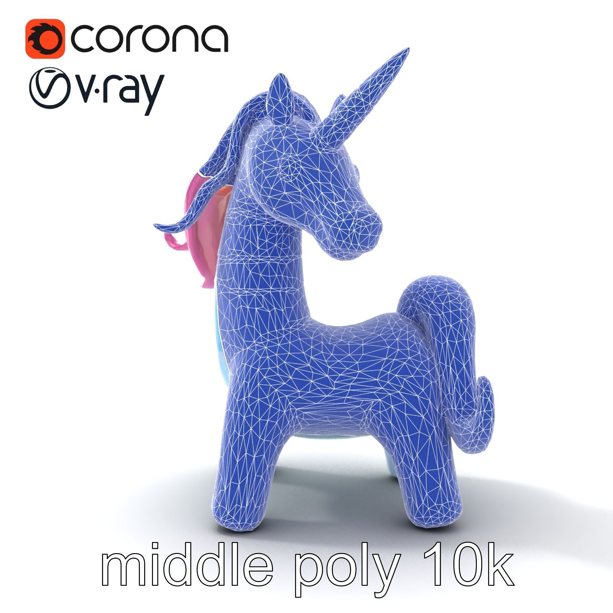 Magical Inflatable Unicorn Sculpture Model Pack Low-poly 3D model_26