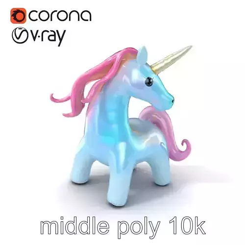 Magical Inflatable Unicorn Sculpture Model Pack Low-poly 3D model
