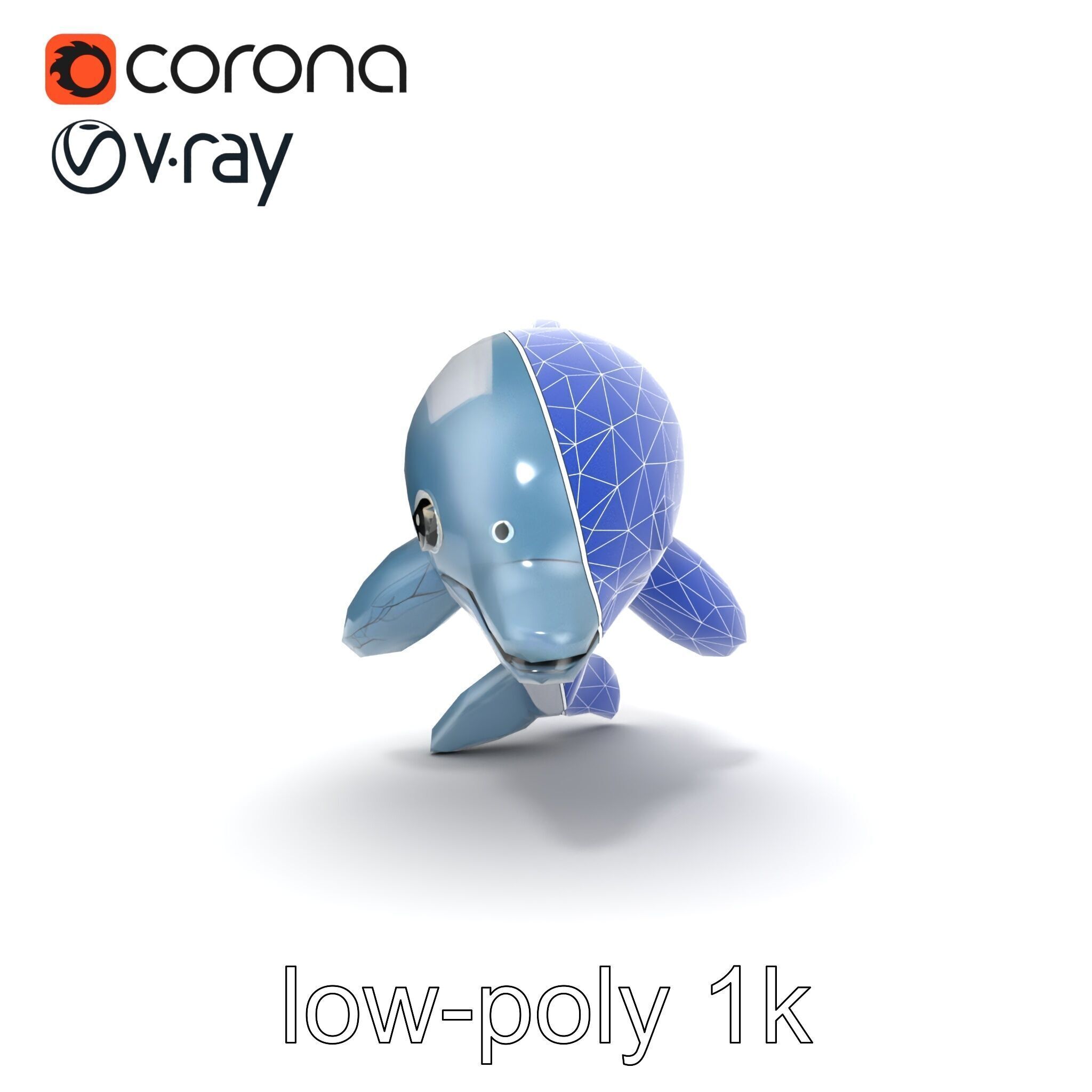 Inflatable Dolphin Aquatic Play Model Pack Low-poly 3D model_25