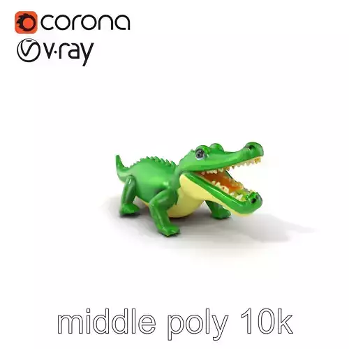 Inflatable Crocodile Playful Model Pack Low-poly 3D model