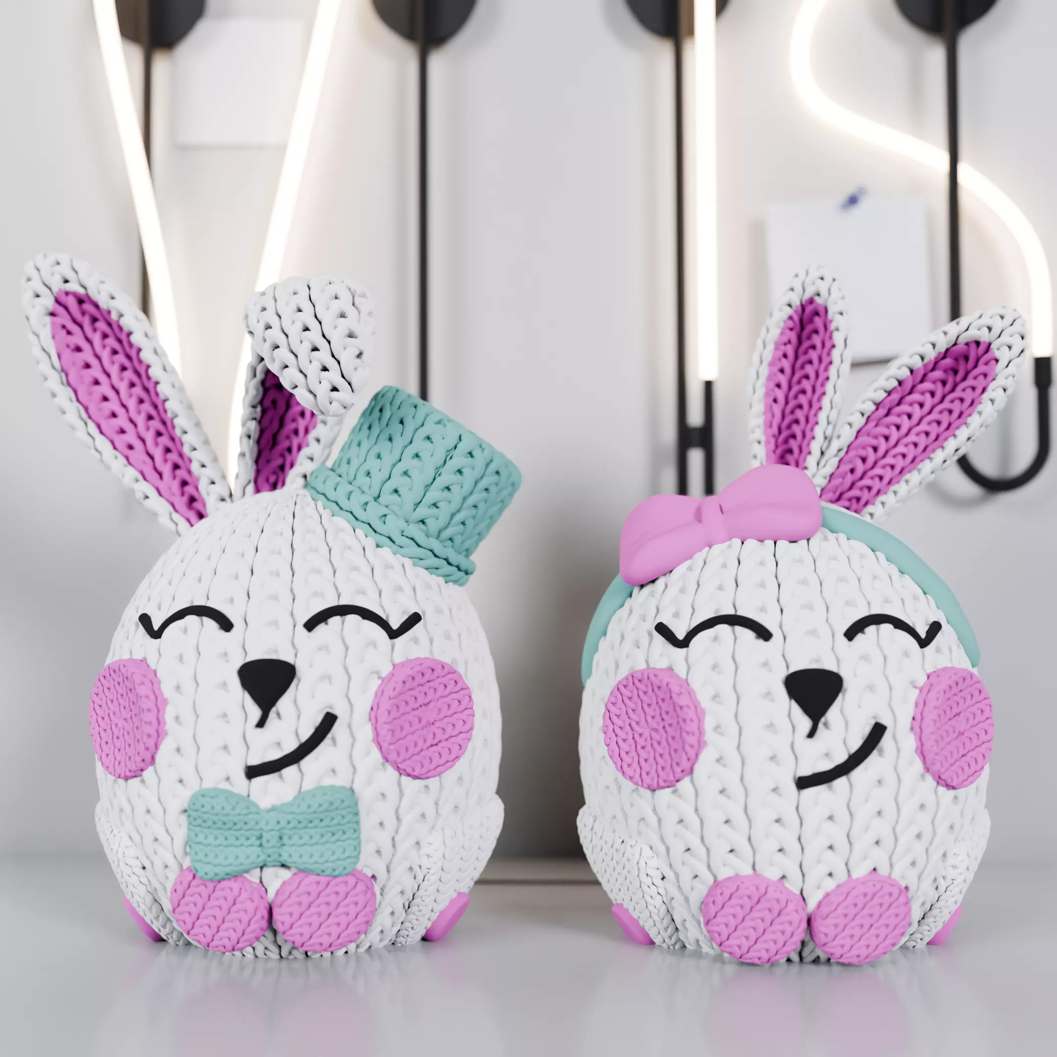 Knitted Easter Bunny 3D print model