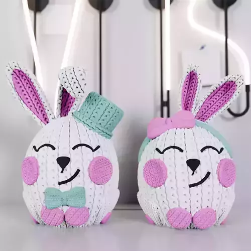 Knitted Easter Bunny  3D print model
