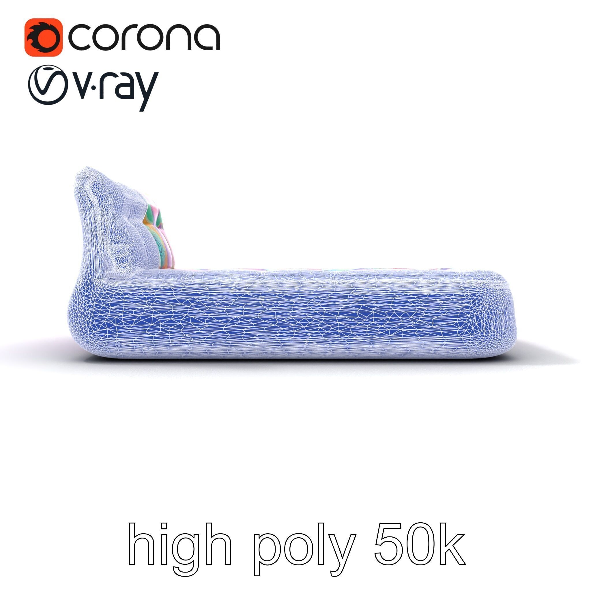 Convertible Inflatable Mattress Vibrant Patterns Model Pack Low-poly 3D model_25