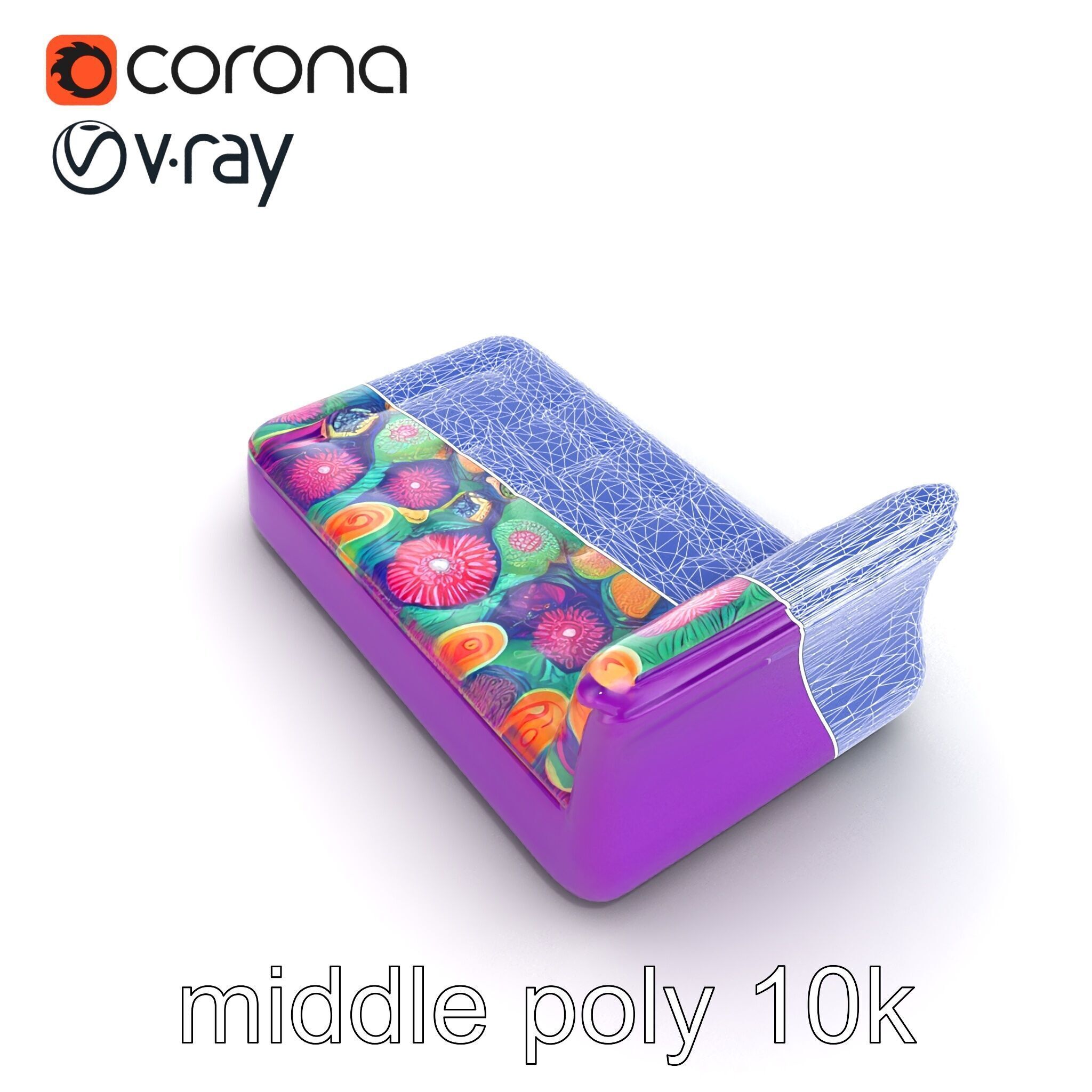 Convertible Inflatable Mattress Vibrant Patterns Model Pack Low-poly 3D model_29