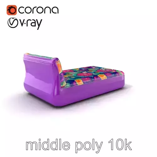 Convertible Inflatable Mattress Vibrant Patterns Model Pack Low-poly 3D model