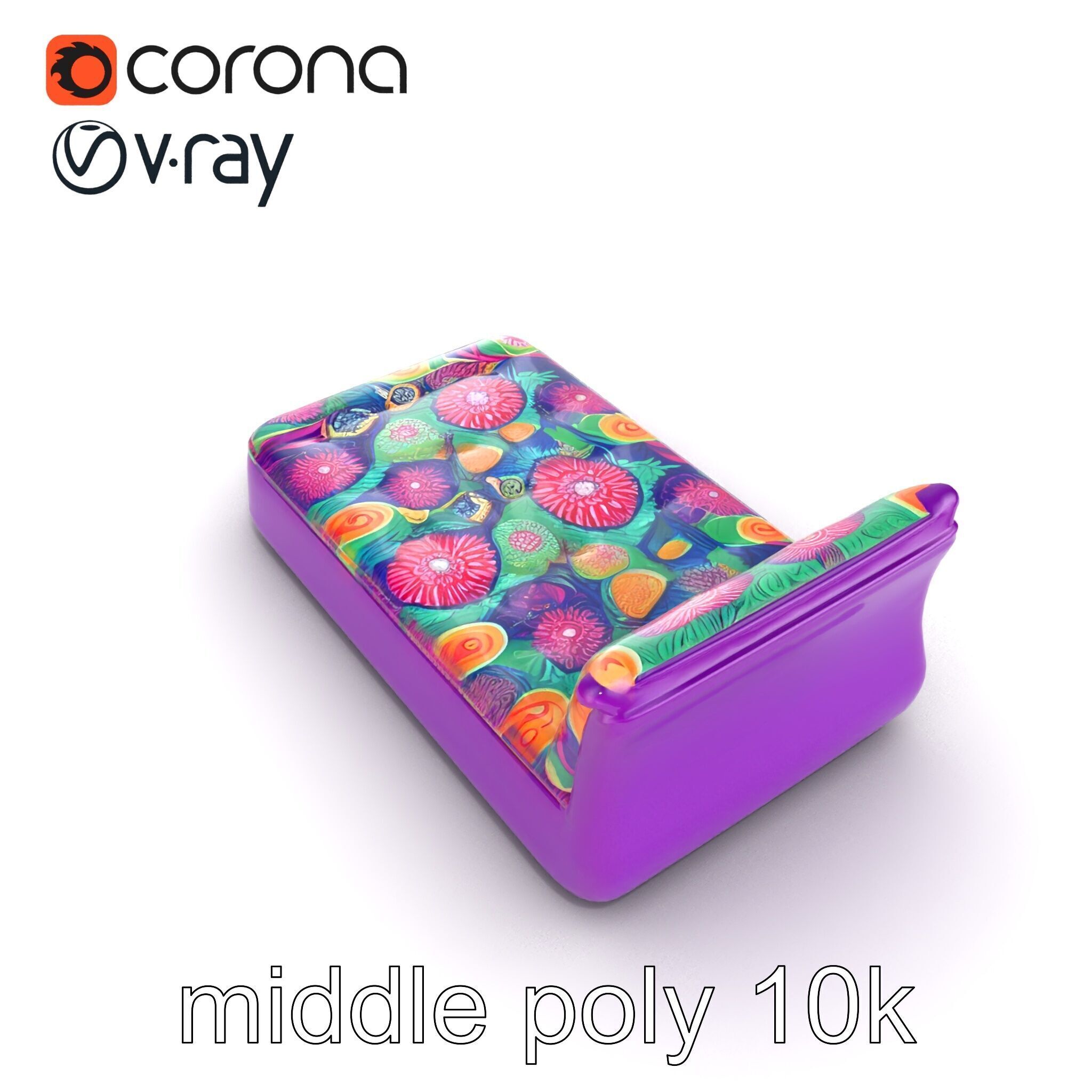 Convertible Inflatable Mattress Vibrant Patterns Model Pack Low-poly 3D model_14