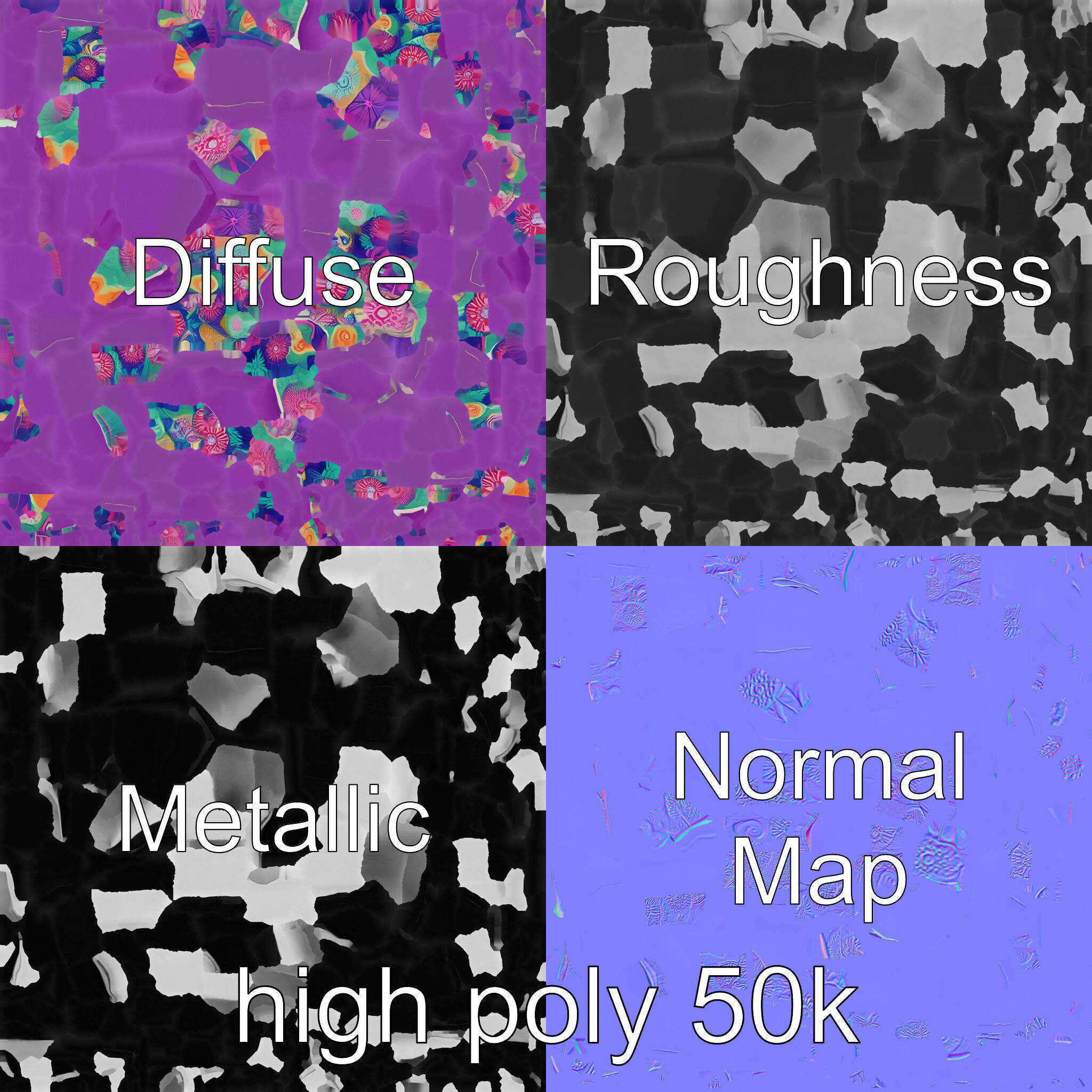 Convertible Inflatable Mattress Vibrant Patterns Model Pack Low-poly 3D model_3