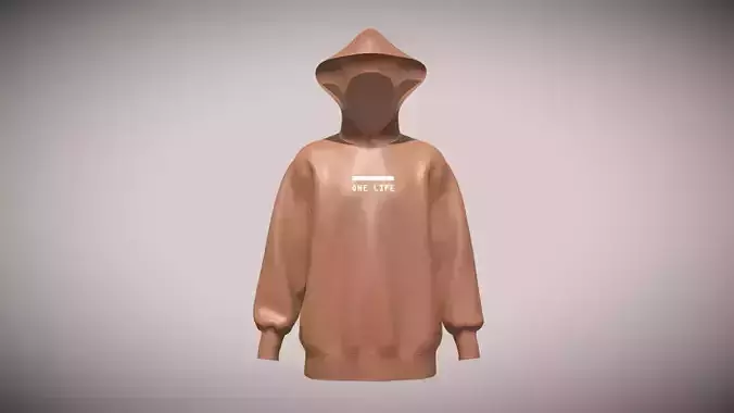 Hoodie-Brown In Low Poly