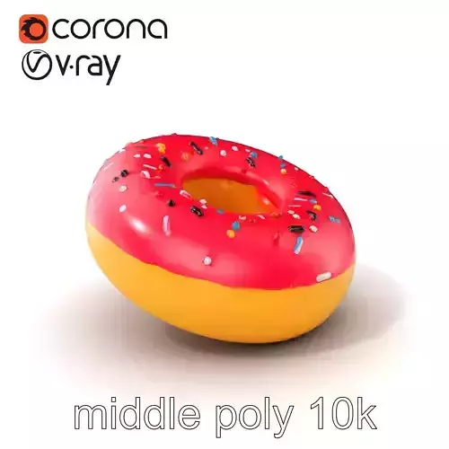 Inflatable Donut with Sprinkles Model Pack Low-poly 3D model