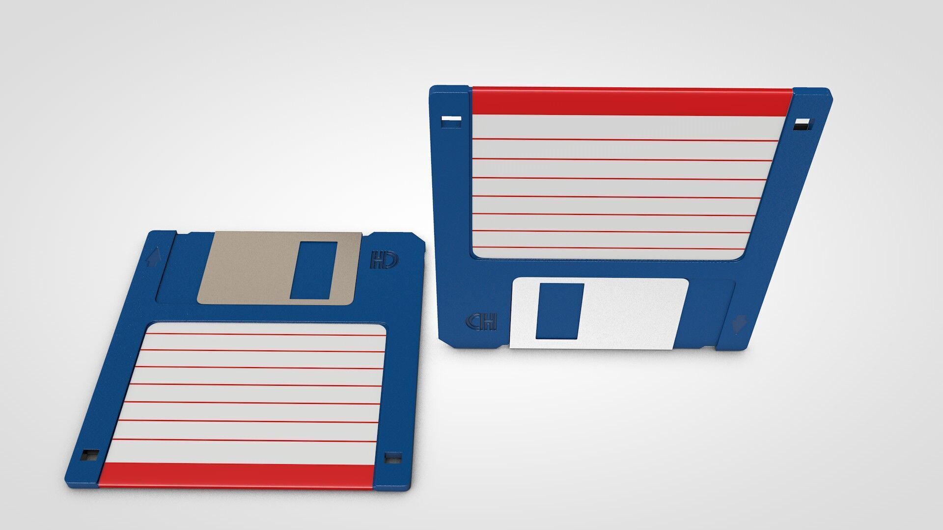 Floppy Disk Realistic 3D model_5