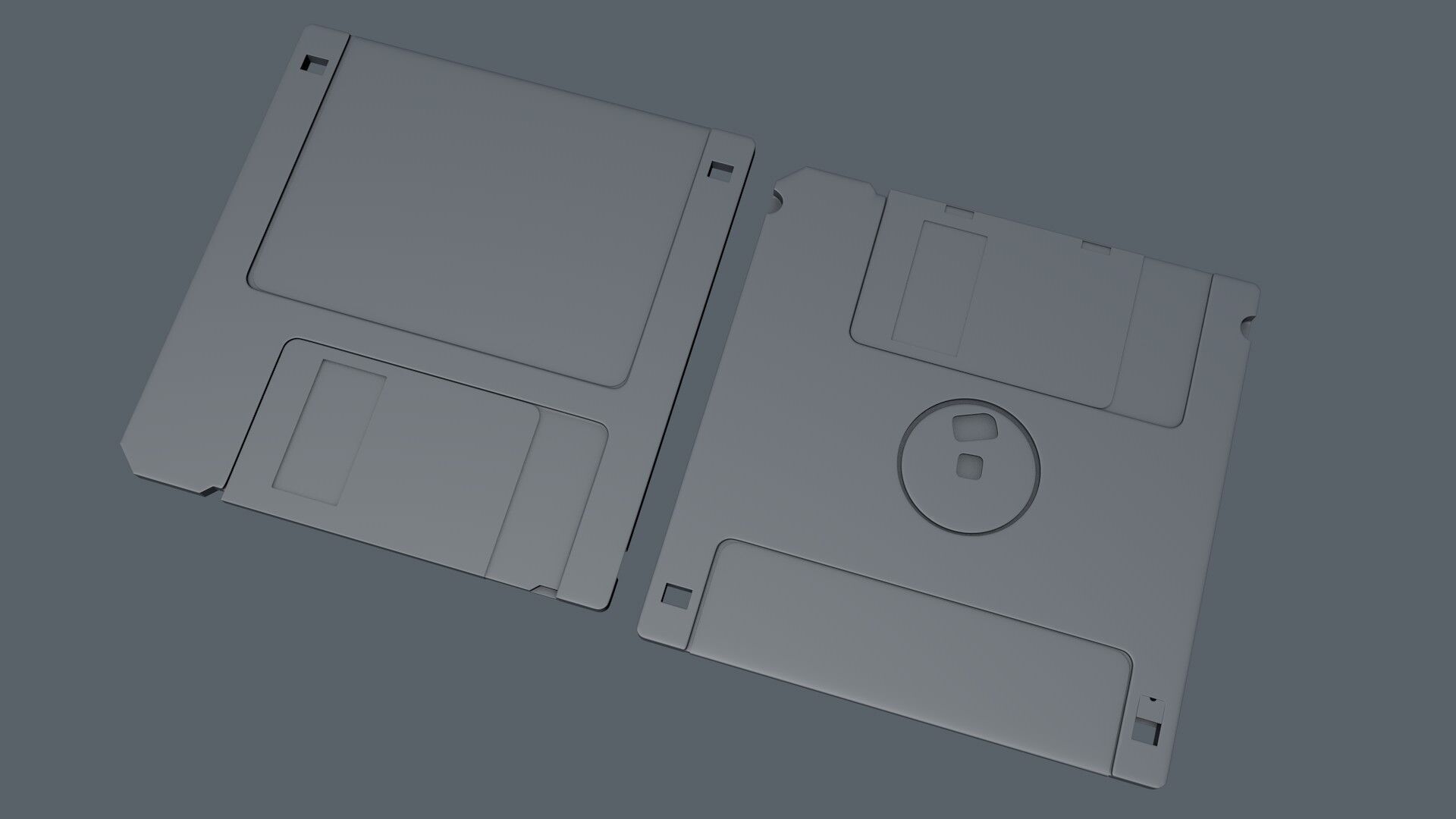 Floppy Disk Realistic 3D model_3