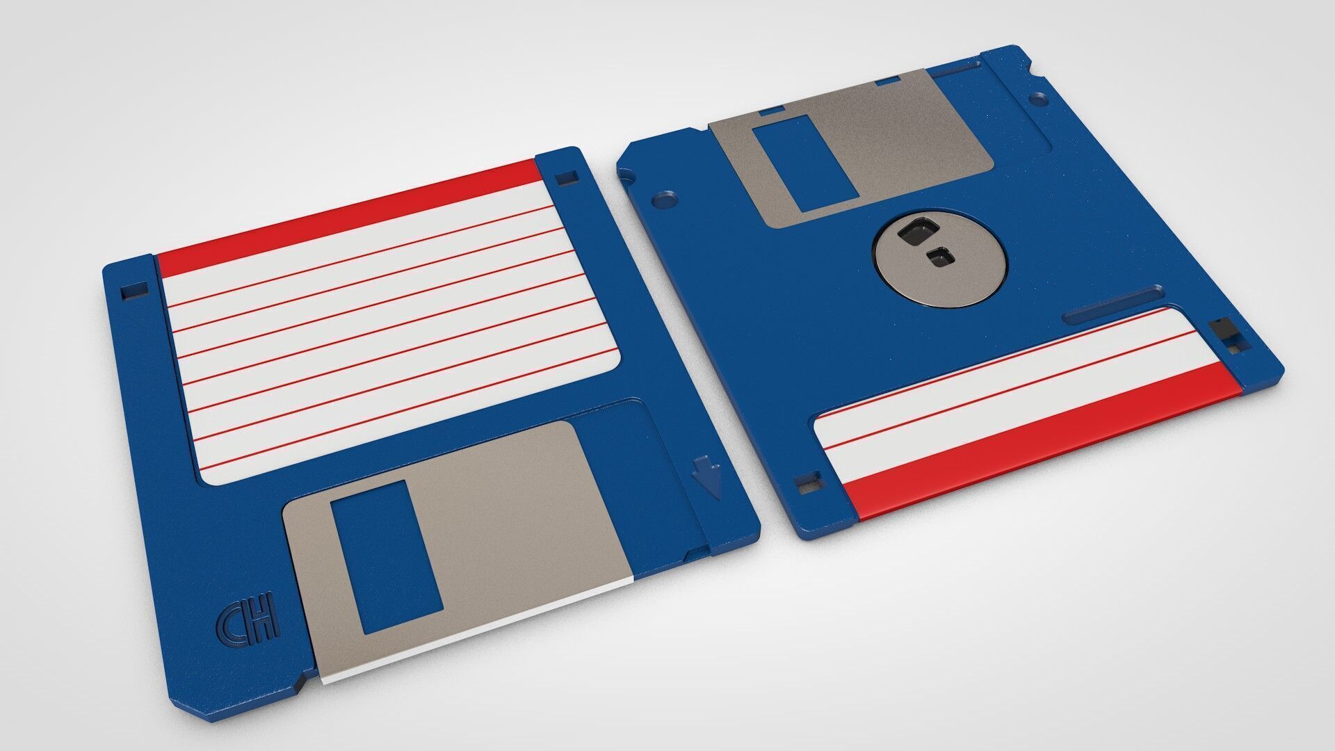Floppy Disk Realistic 3D model_11