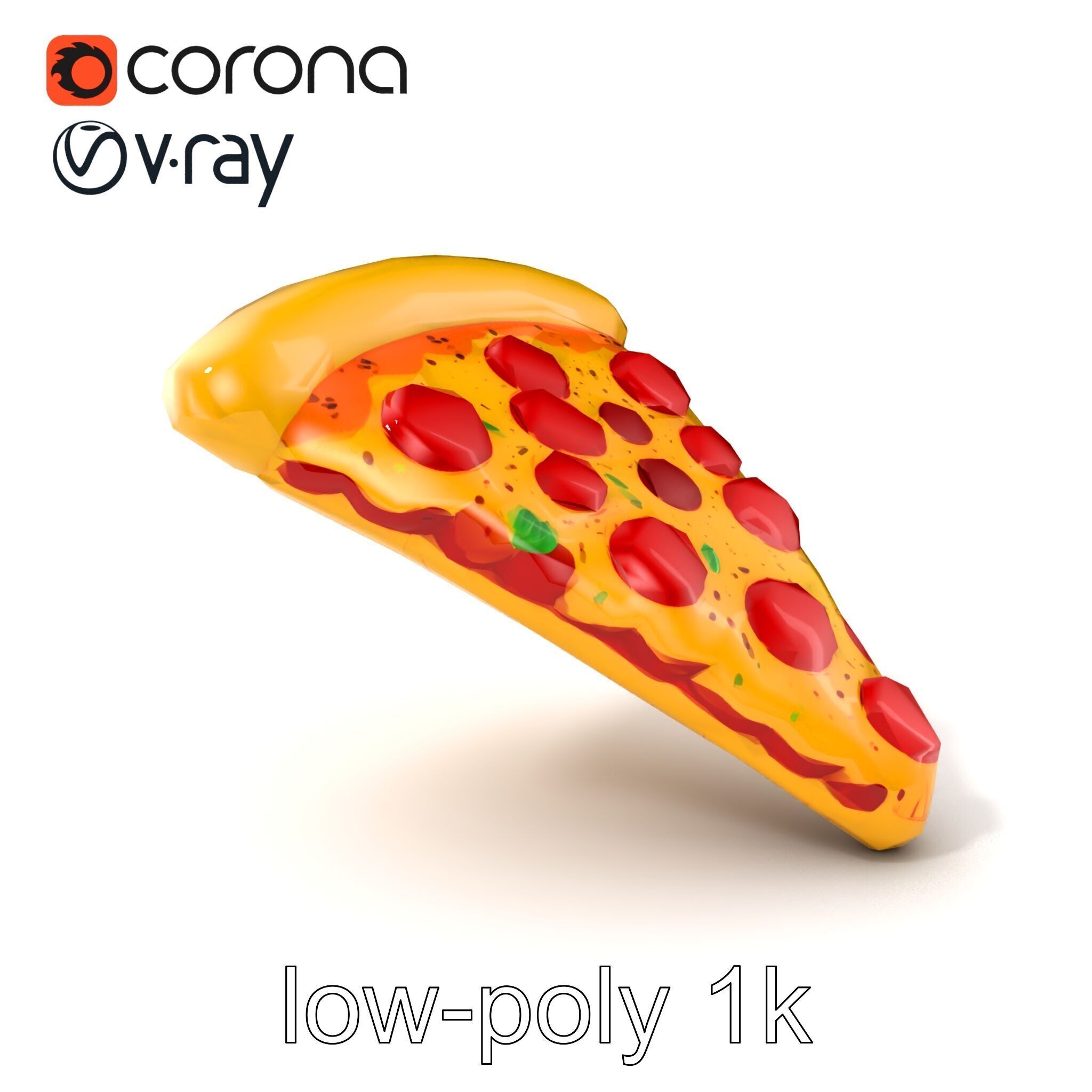 Inflatable Pizza Slice Float Fun model pack Low-poly 3D model_5