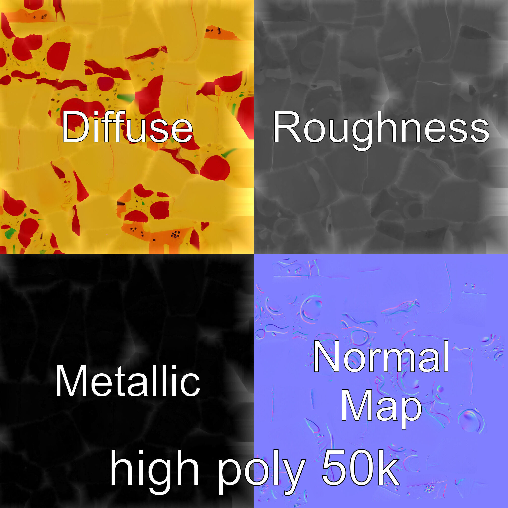 Inflatable Pizza Slice Float Fun model pack Low-poly 3D model_3