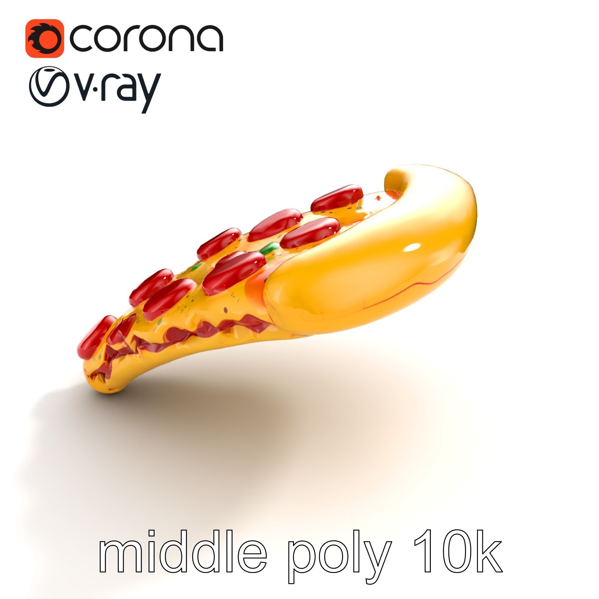 Inflatable Pizza Slice Float Fun model pack Low-poly 3D model_8