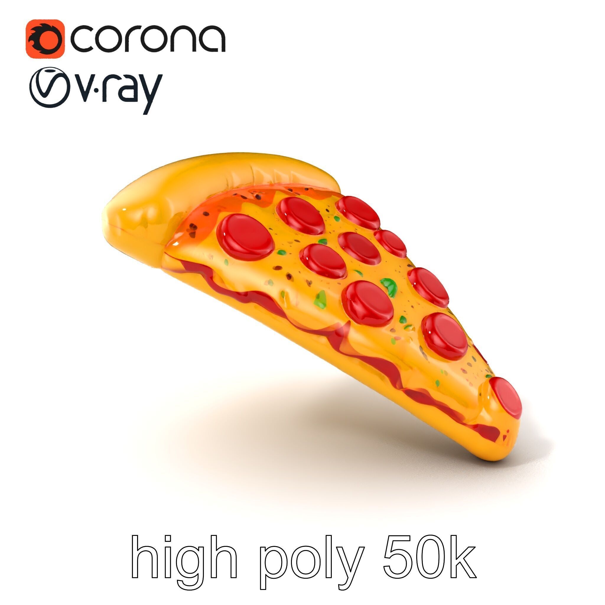 Inflatable Pizza Slice Float Fun model pack Low-poly 3D model_2