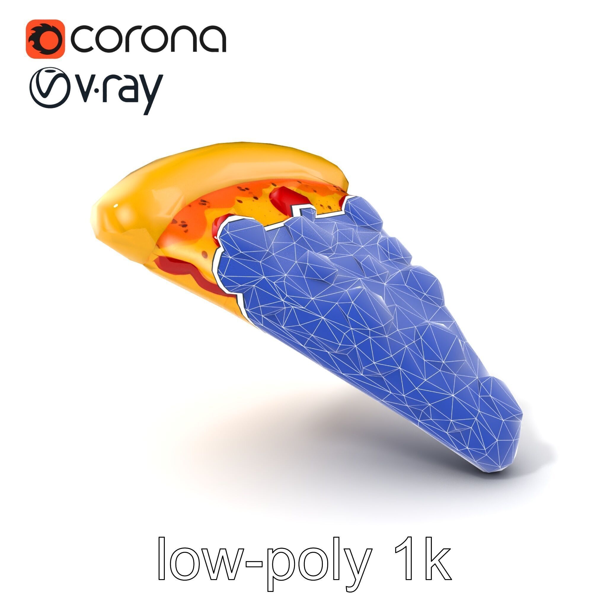 Inflatable Pizza Slice Float Fun model pack Low-poly 3D model_7