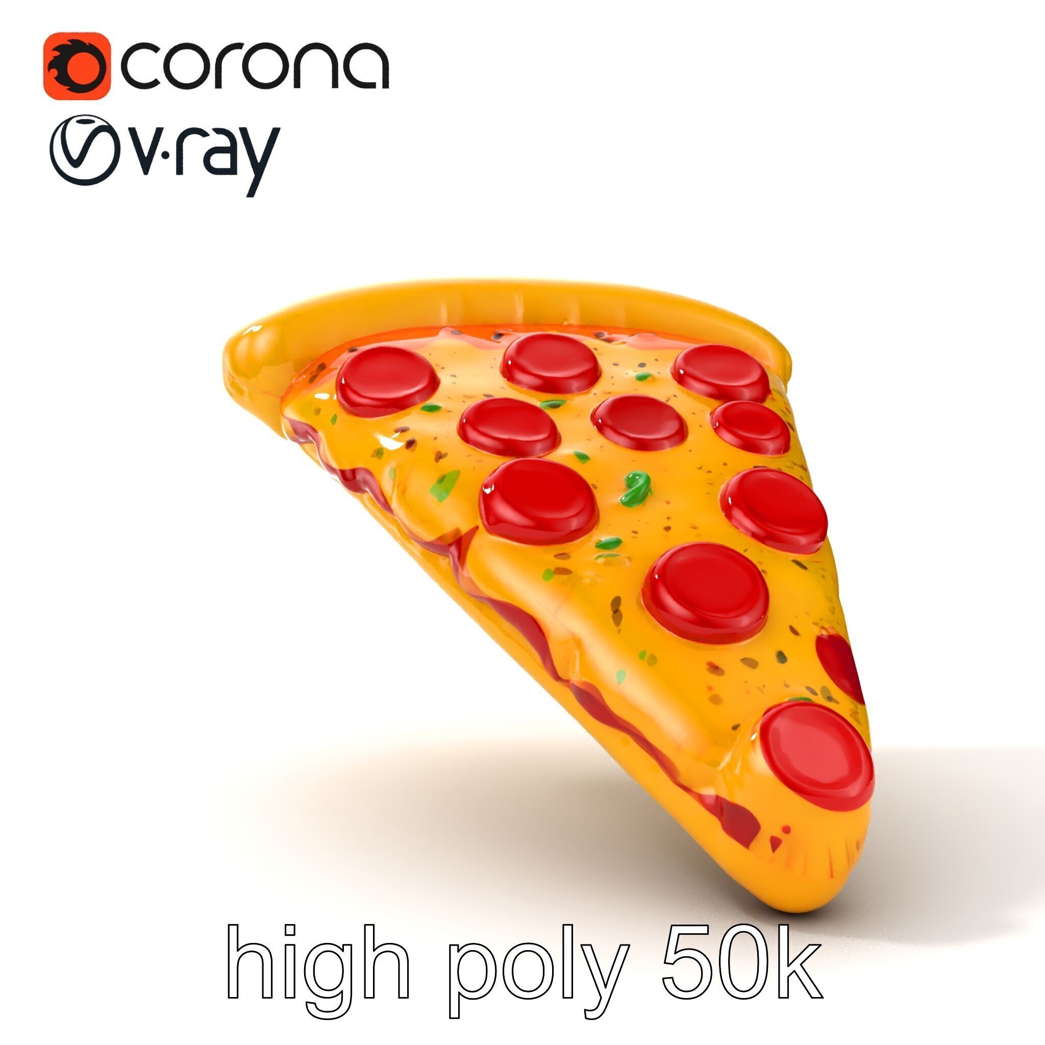 Inflatable Pizza Slice Float Fun model pack Low-poly 3D model_28
