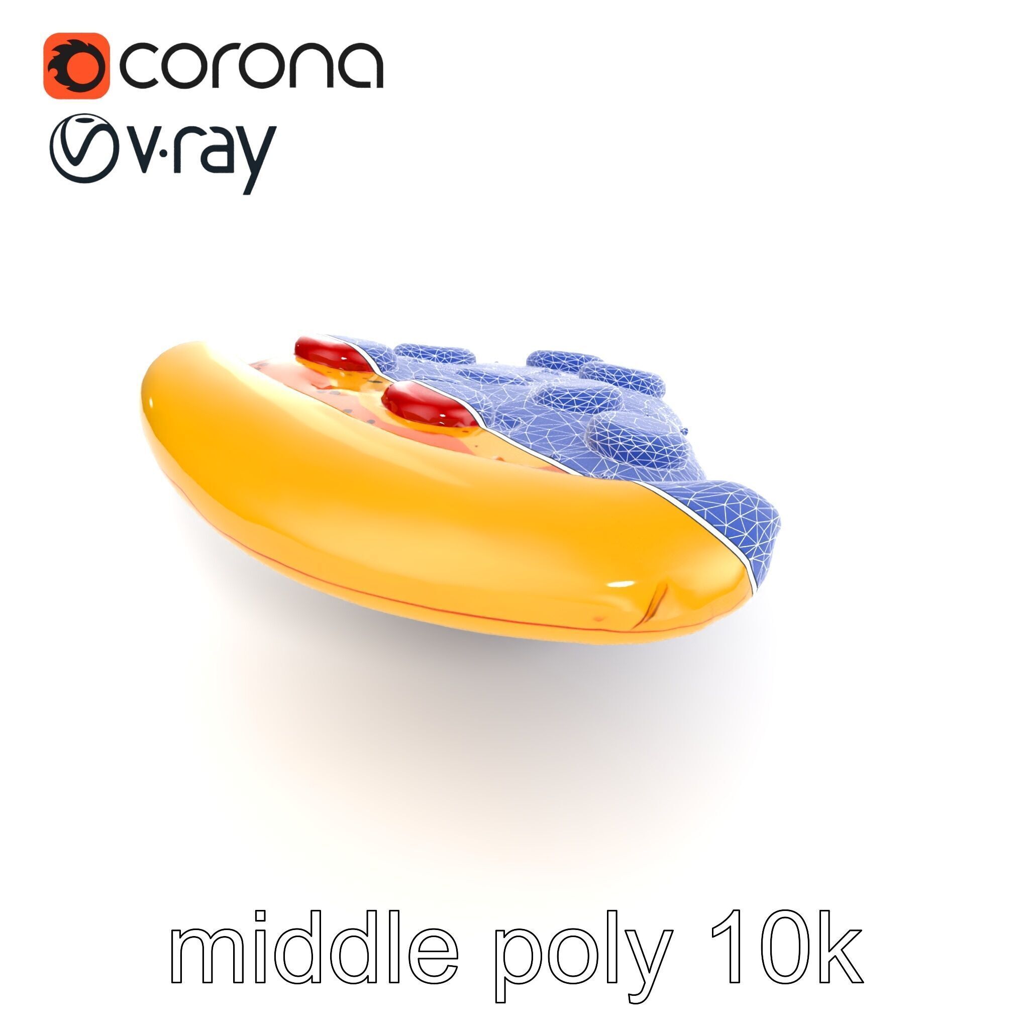 Inflatable Pizza Slice Float Fun model pack Low-poly 3D model_30