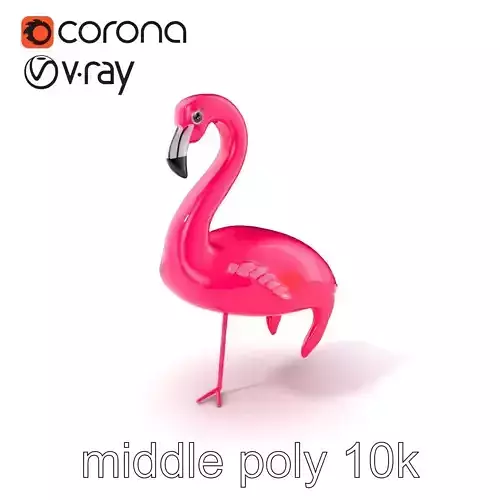 Inflatable Flamingo Pool Float D model pack Low-poly 3D model