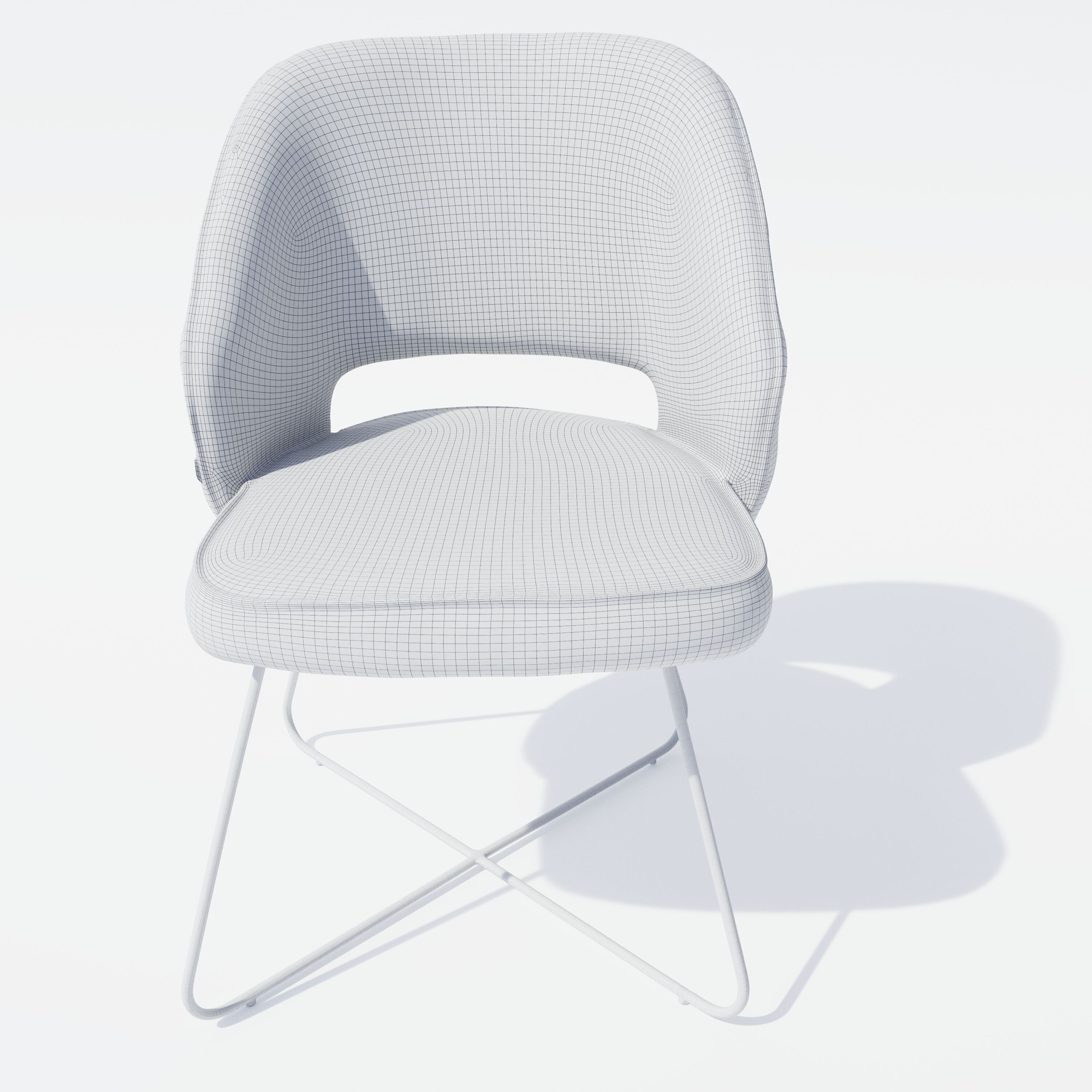 Set of eight chairs 2 Low-poly 3D model_10