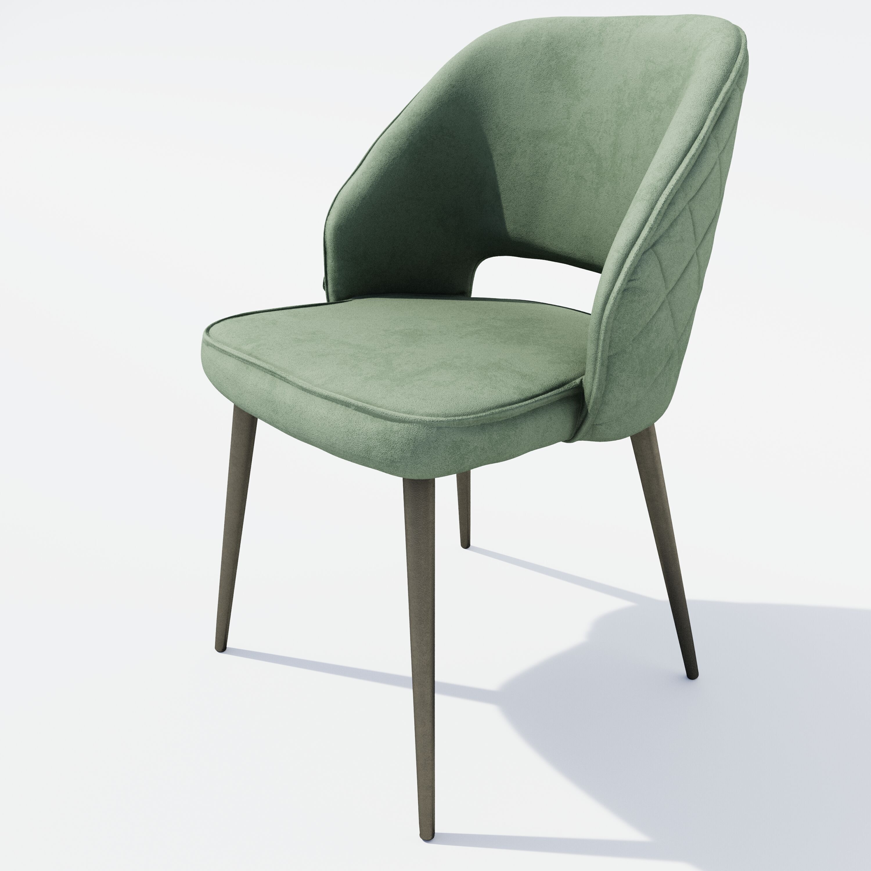 Set of eight chairs 2 Low-poly 3D model_2