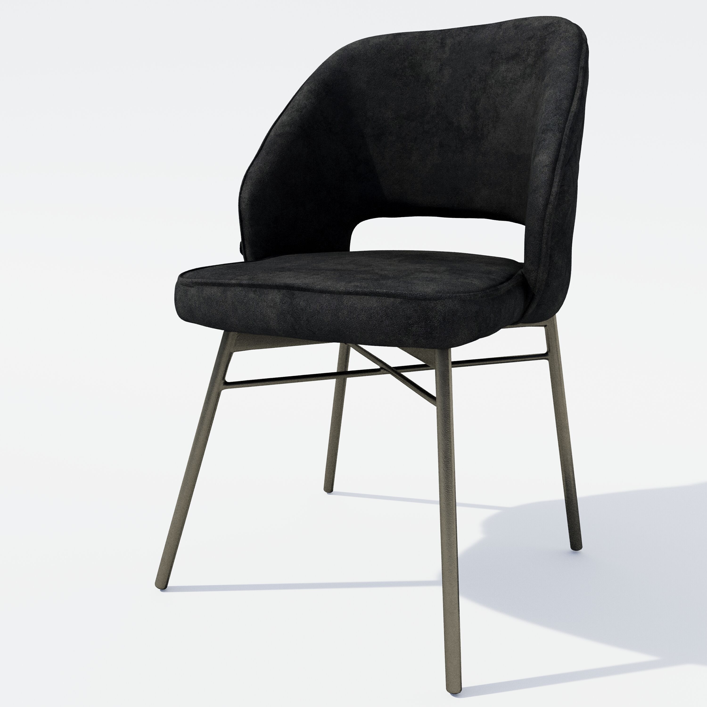 Set of eight chairs 2 Low-poly 3D model_9