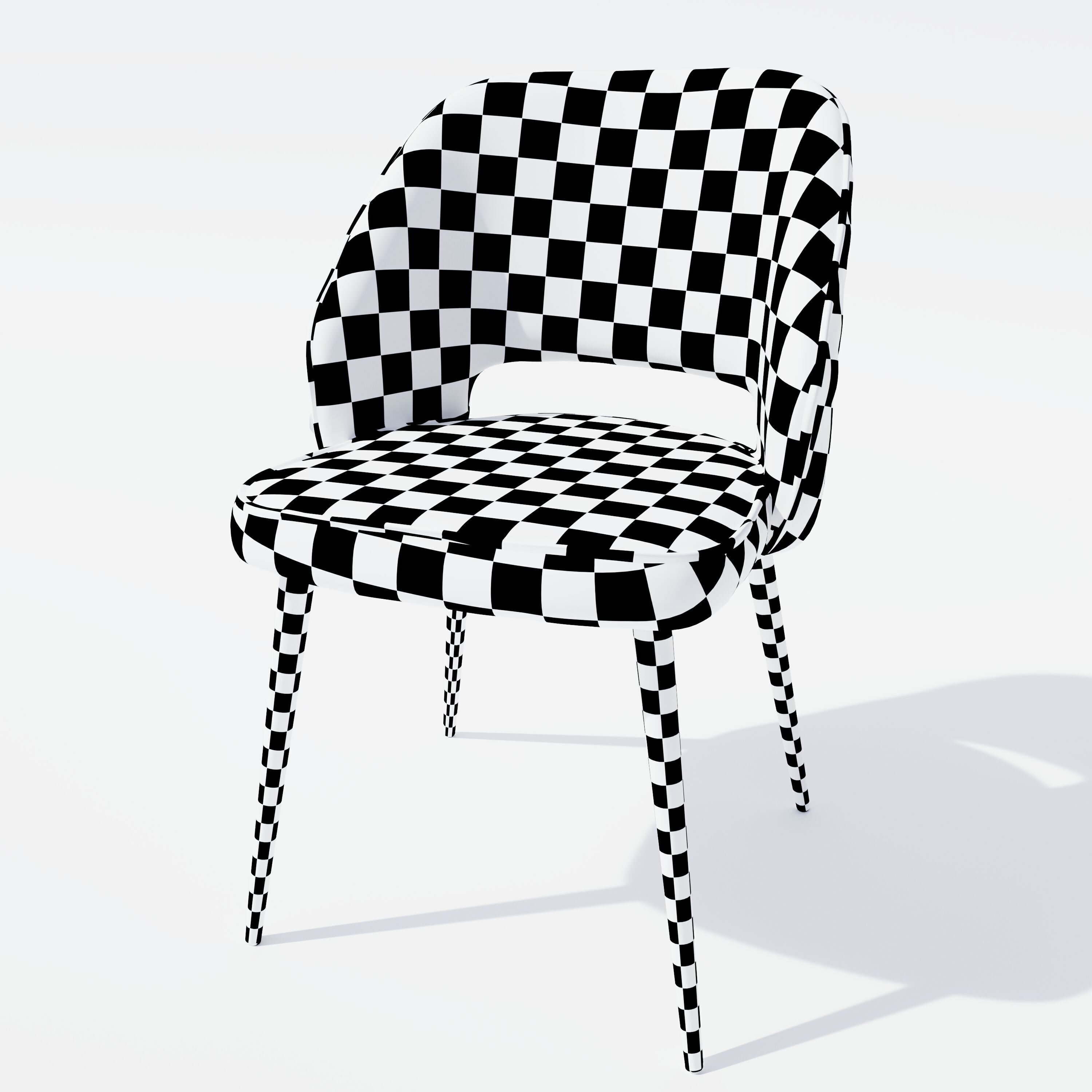 Set of eight chairs 2 Low-poly 3D model_11