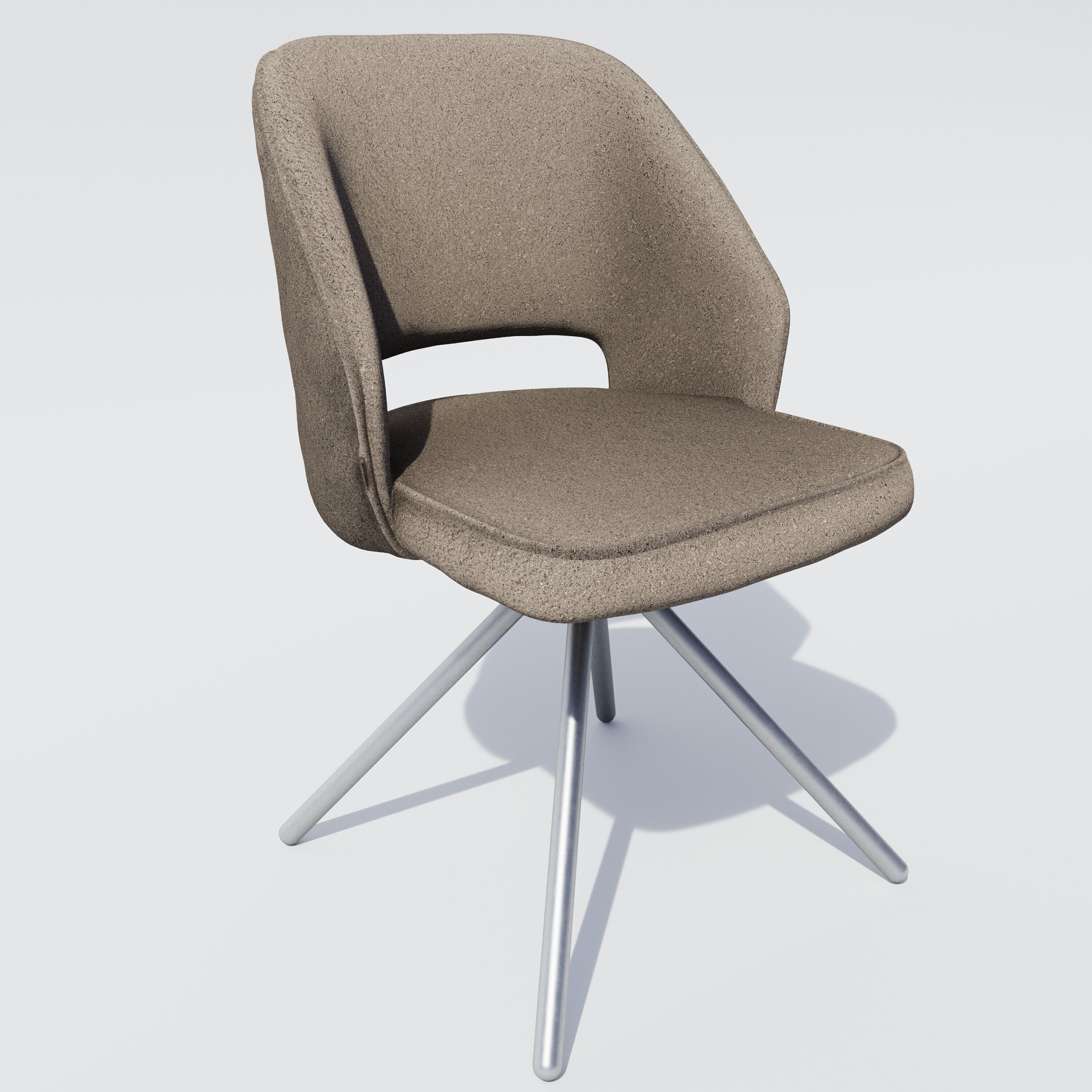 Set of eight chairs 2 Low-poly 3D model_3