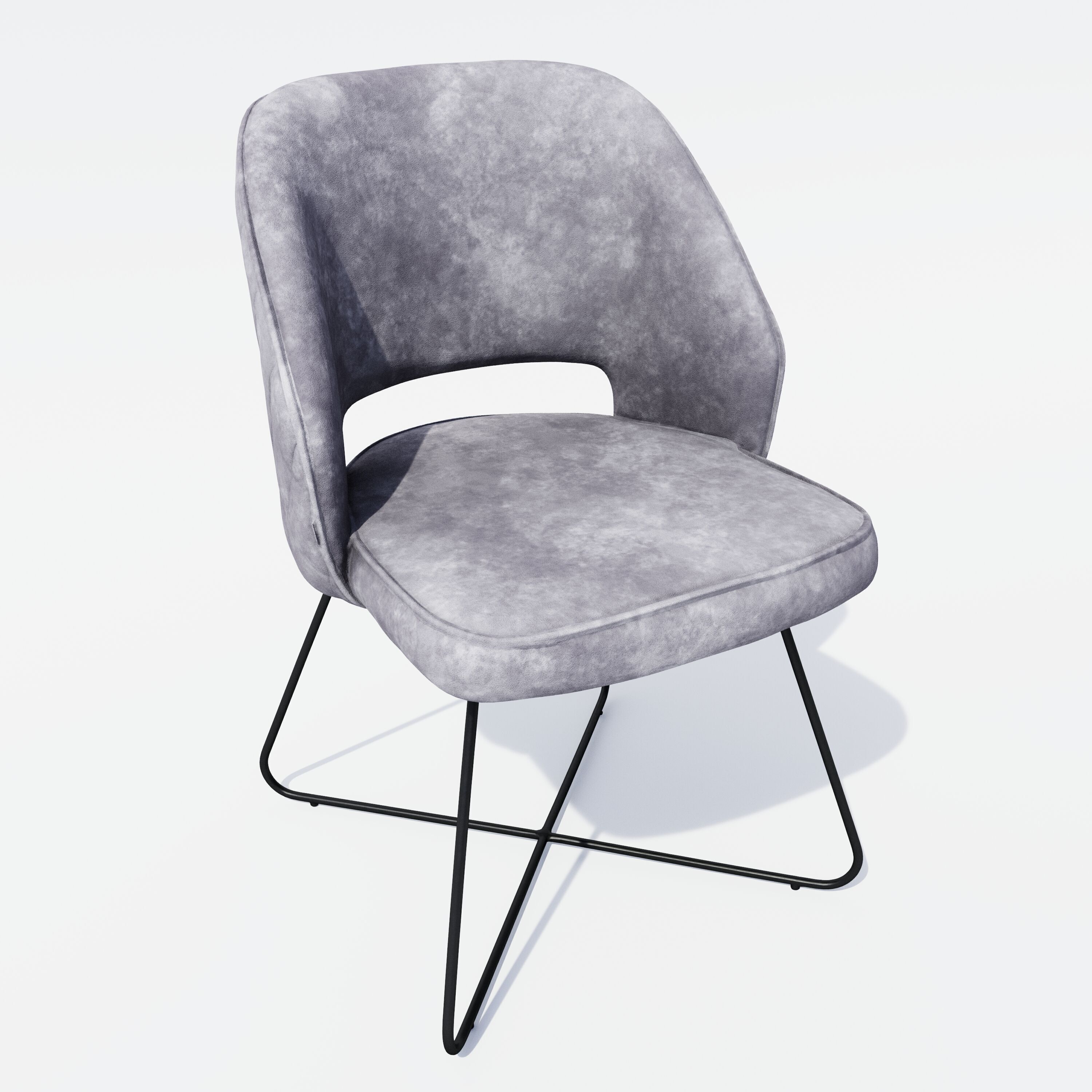 Set of eight chairs 2 Low-poly 3D model_7