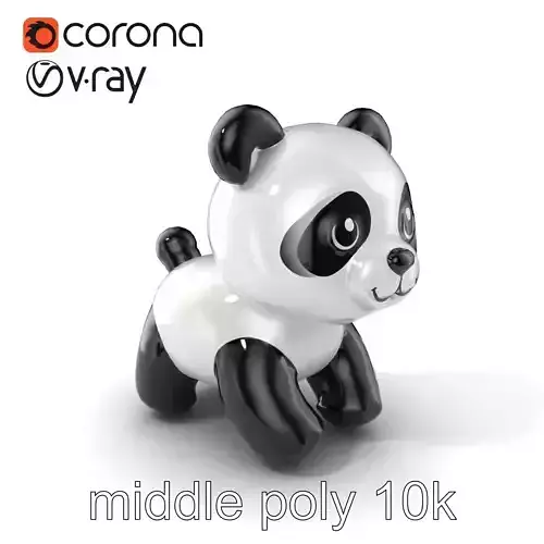Inflatable Panda Character Model Pack Low-poly 3D model