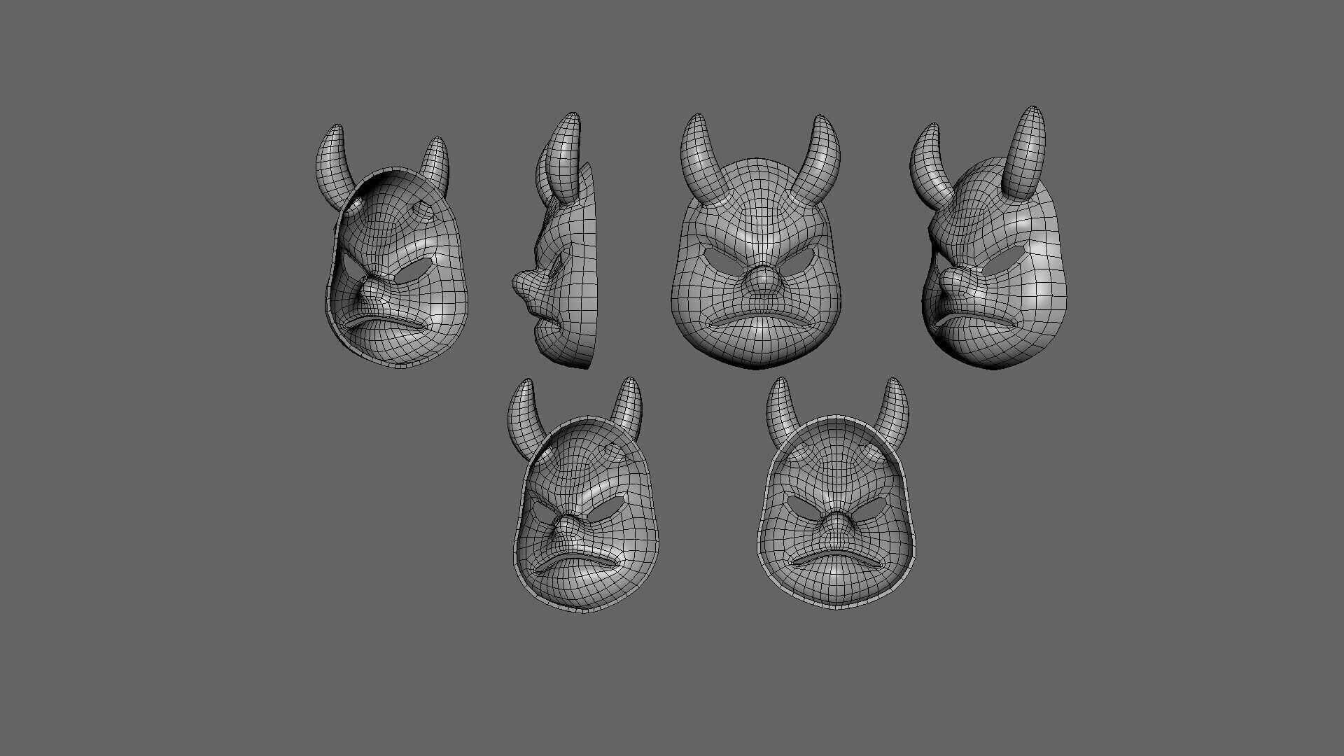 Prop133 Devil Mask Low-poly 3D model_8