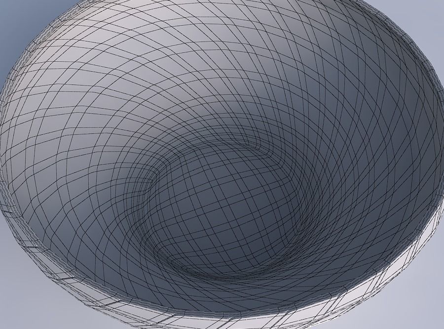 Bowl wide and twisted with distorted grid plates 3D print model_6