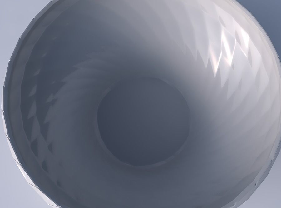Bowl wide and twisted with distorted grid plates 3D print model_2