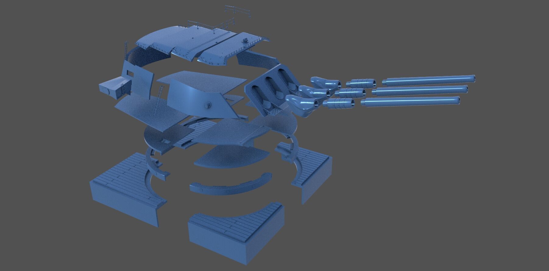 Yamato Type94 main turret - Commercial license - 1-72 scale 3D print model_6