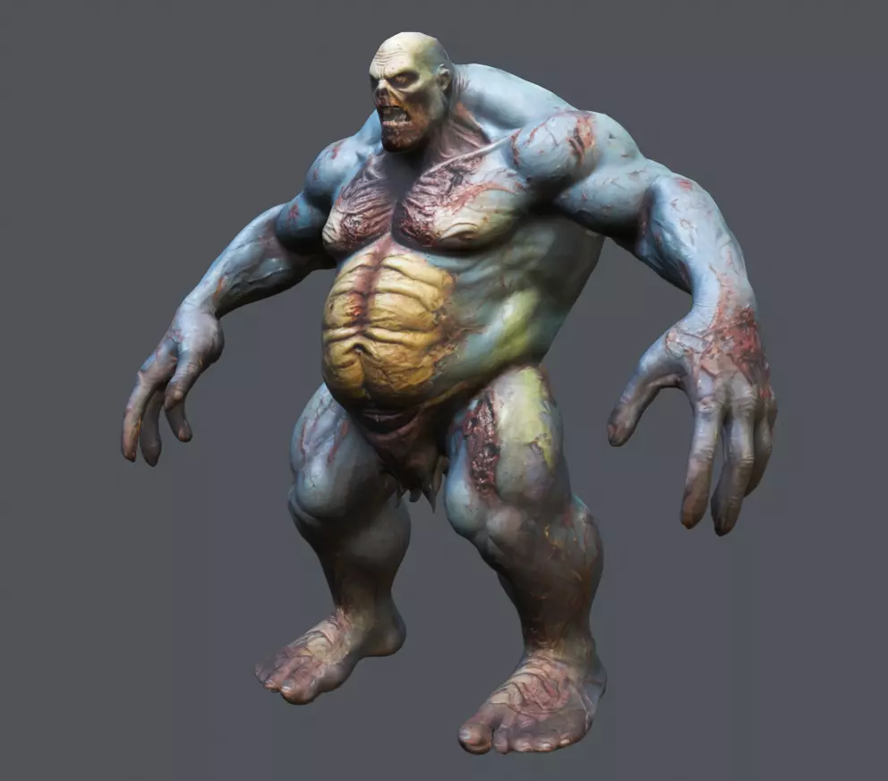 The Hugh Zombie Low-poly 3D model