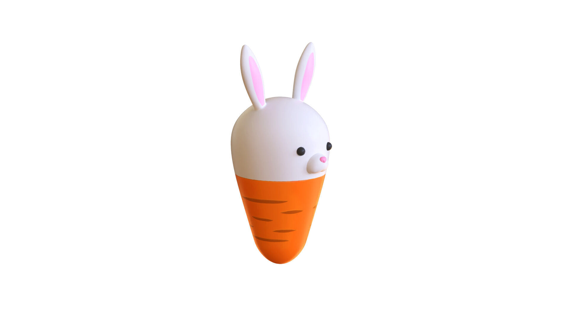 Easter Rabbit Carrot Low-poly 3D model_17