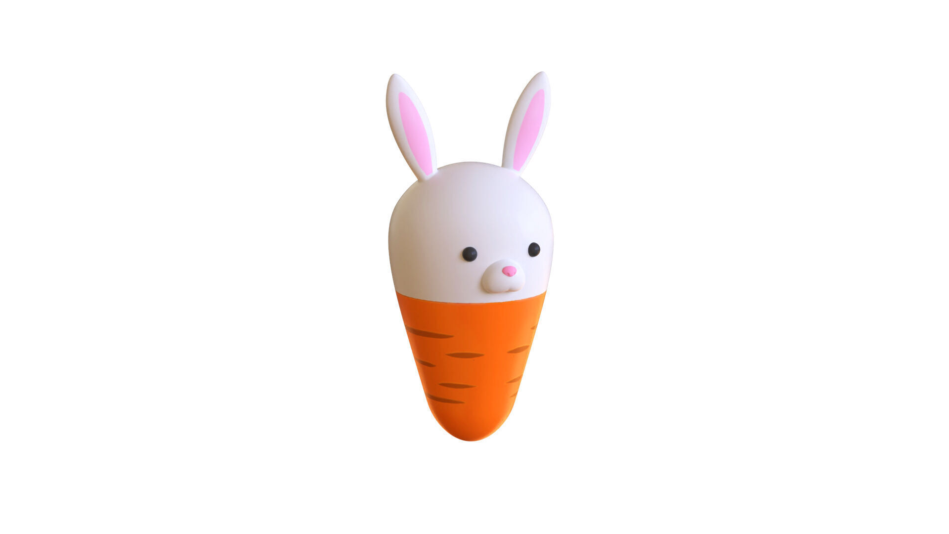 Easter Rabbit Carrot Low-poly 3D model_3