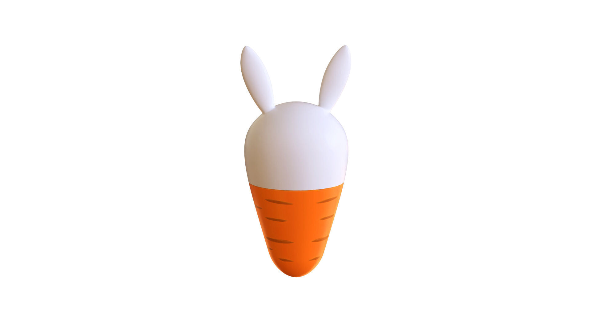 Easter Rabbit Carrot Low-poly 3D model_11